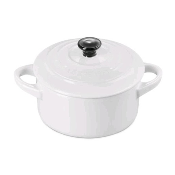 Le Creuset Stoneware Mini Round Cocotte - White 8oz 10cm New - Picture 2 of 6